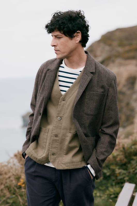 los hombres pelynt textura blazer