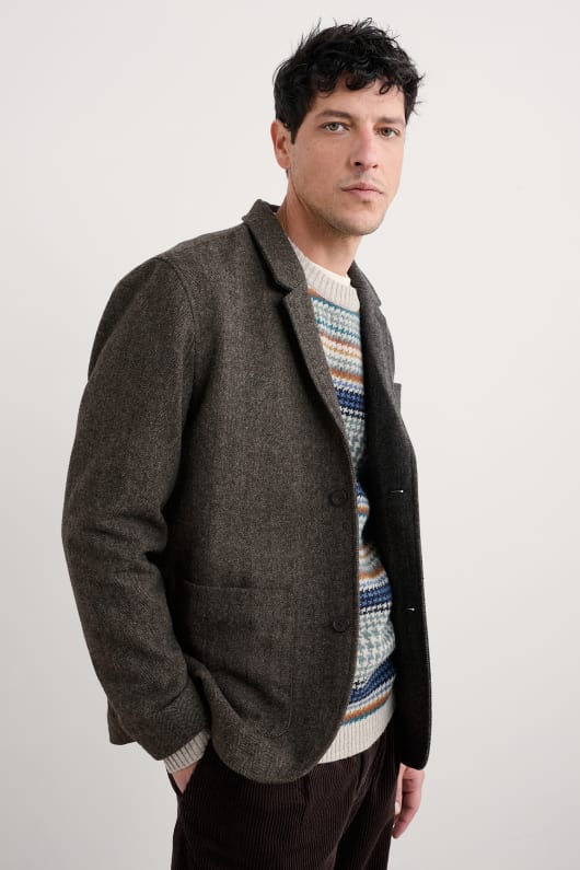 los hombres pelynt textura blazer