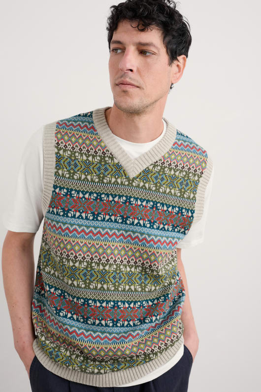los hombres kitto fair isle chaleco