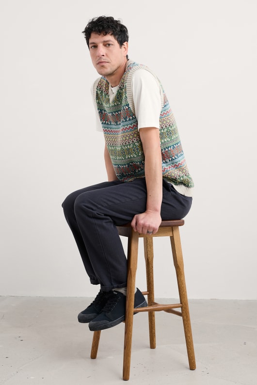 los hombres kitto fair isle chaleco