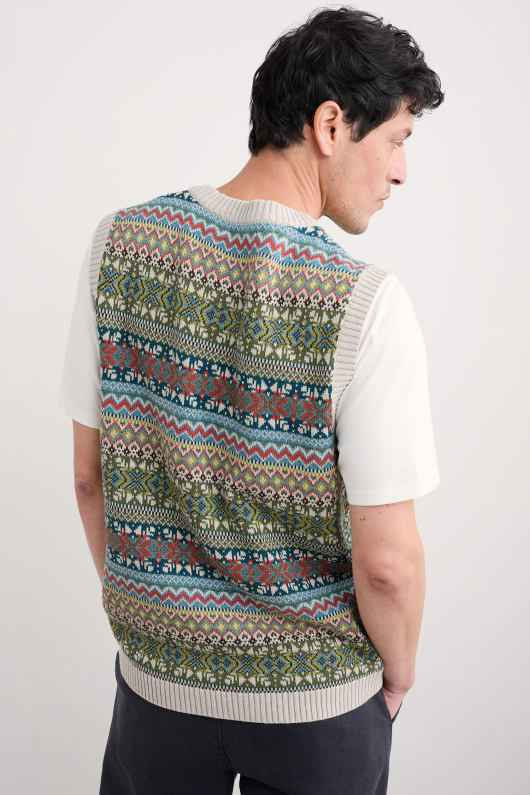 los hombres kitto fair isle chaleco