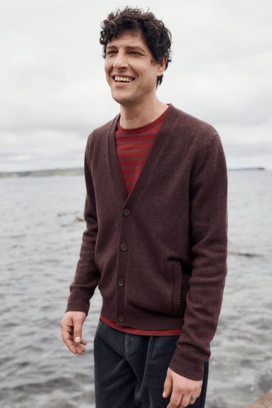 los hombres cleer mezcla de lana de cordero cardigan