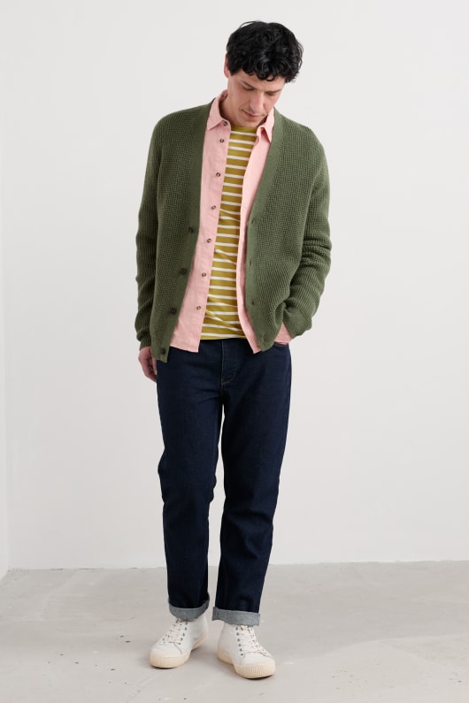 los hombres de scott muelle de waffle knit cardigan