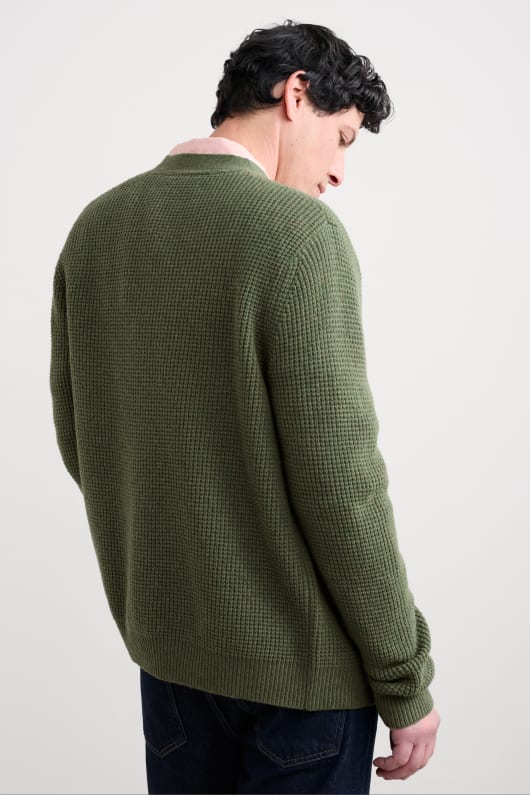 los hombres de scott muelle de waffle knit cardigan