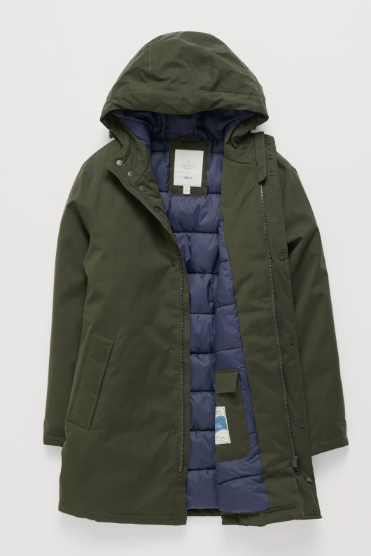 los hombres de la trasluchada collar de la capa impermeable