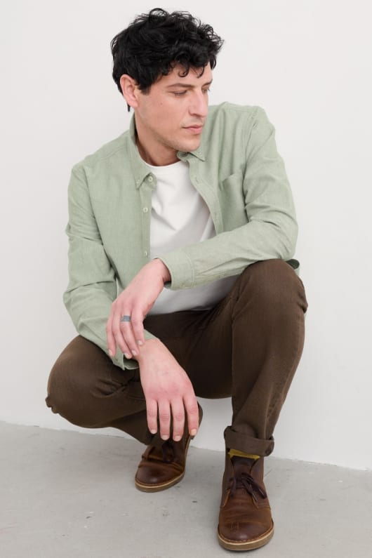 los hombres jenken de algodón orgánico camisa oxford