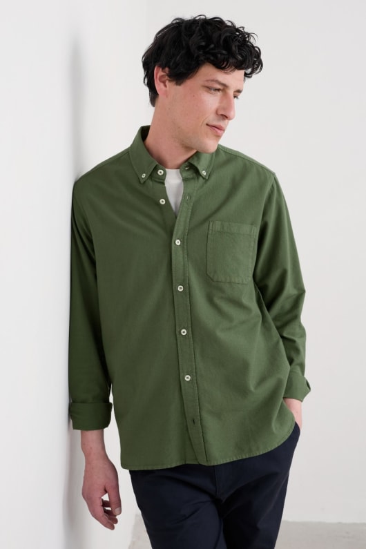 los hombres jenken teñido camisa oxford