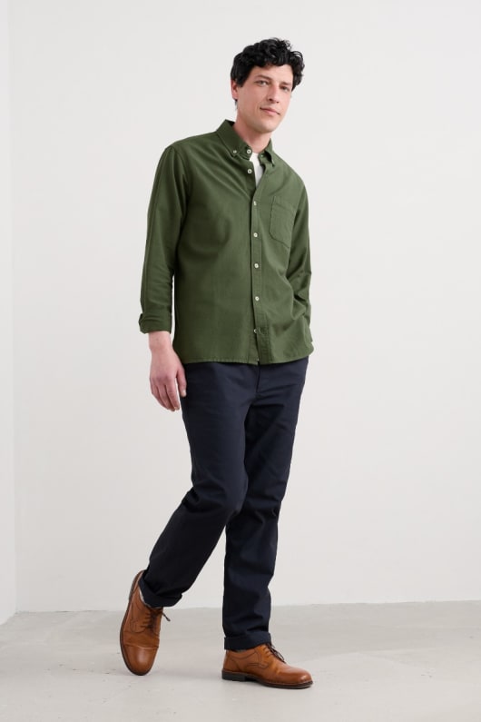 los hombres jenken teñido camisa oxford