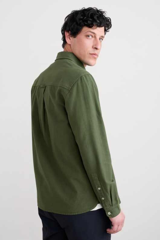 los hombres jenken teñido camisa oxford