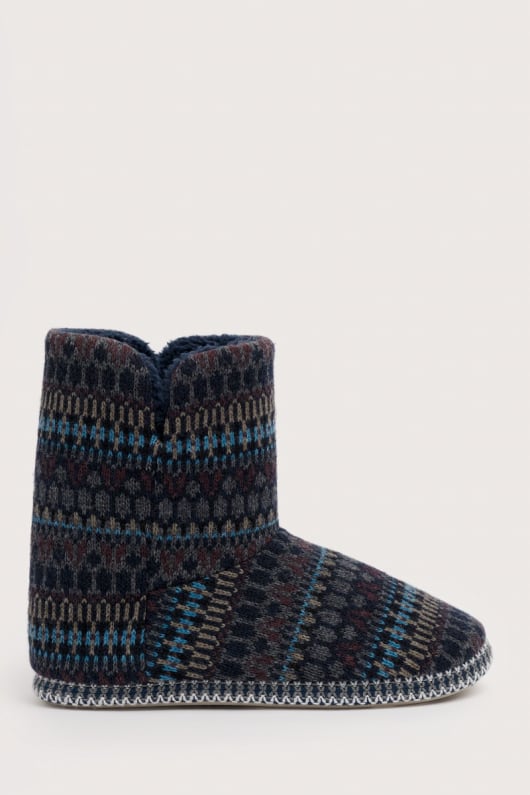 northaway hombres fair isle forrado de felpa zapatillas botas