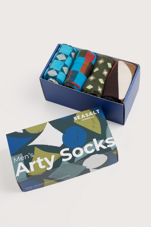 caja de regalo de 4 hombres geométricos de la artillería calcetines