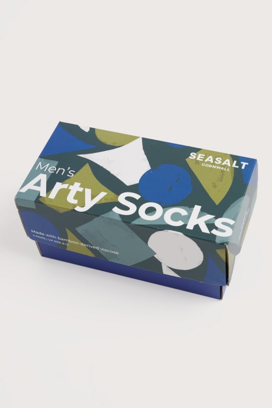 caja de regalo de 4 hombres geométricos de la artillería calcetines