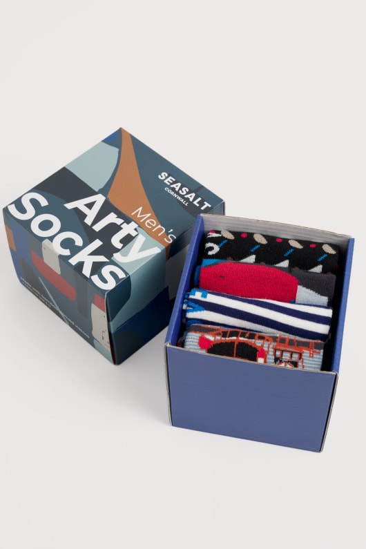 caja de regalo de 4 hombres del barco marinero calcetines