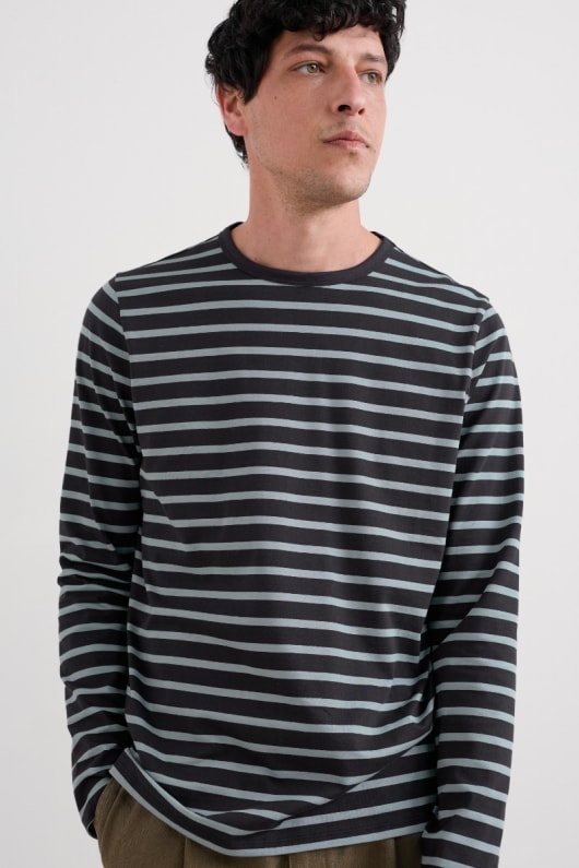 los hombres de cuello camisa de marinero en gots-algodón orgánico certificado