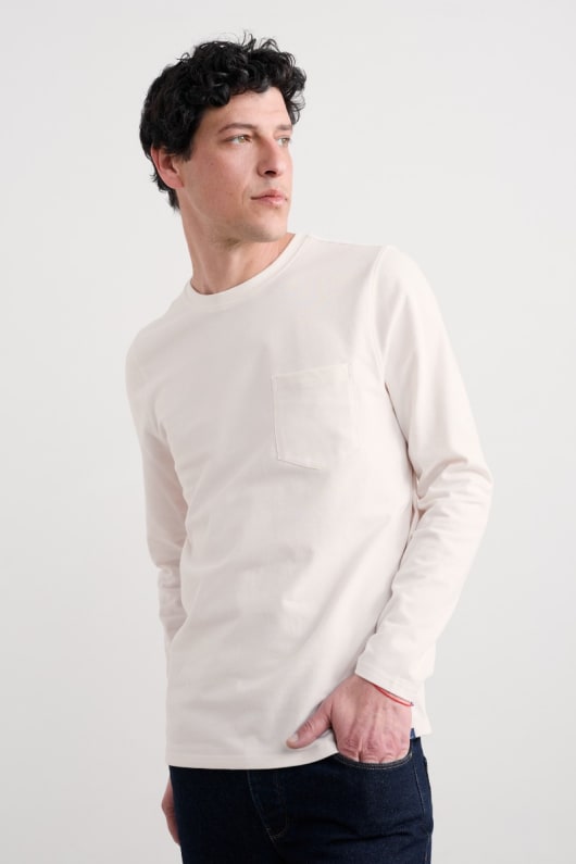 los hombres merthen camiseta de manga larga en algodón orgánico