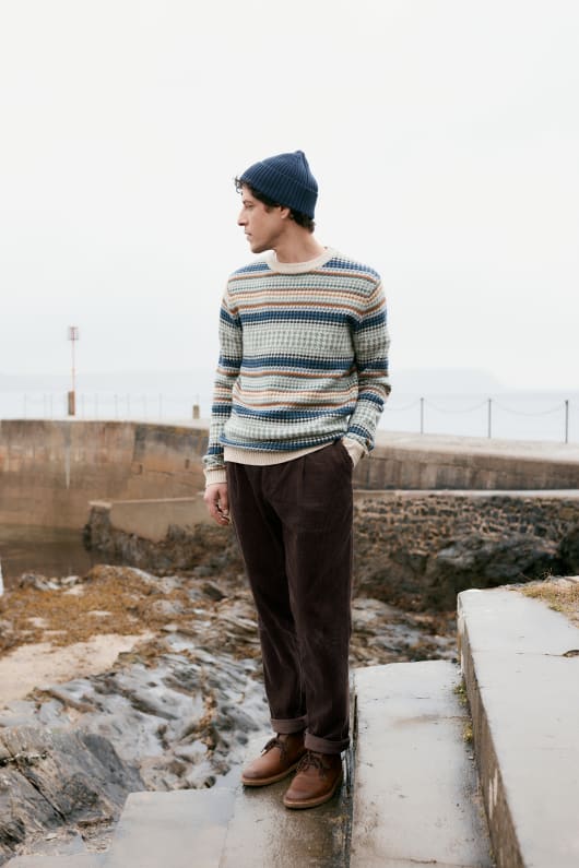 los hombres yeoman relajado cónica cordón pantalones