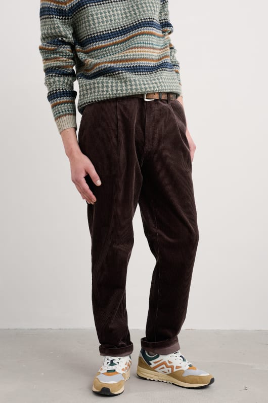 los hombres yeoman relajado cónica cordón pantalones