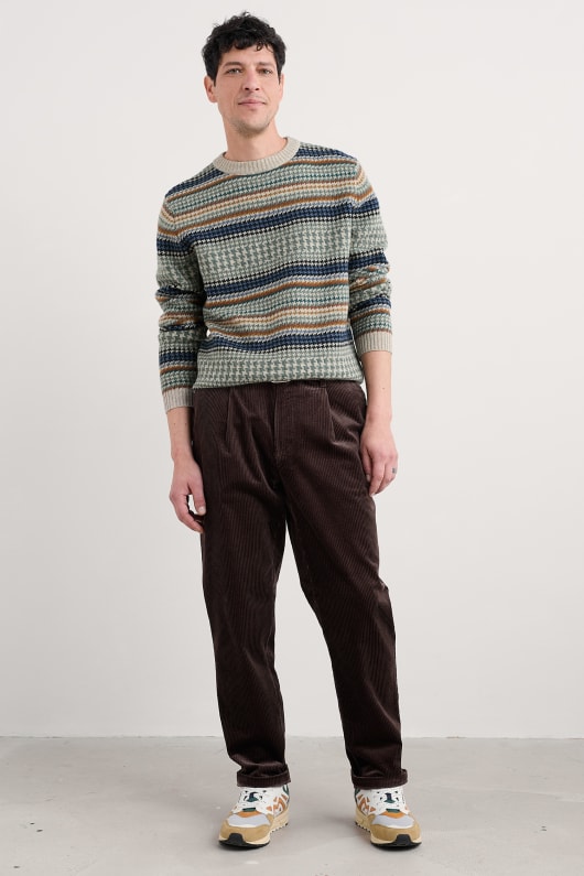 los hombres yeoman relajado cónica cordón pantalones