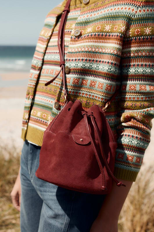 mor marea de gamuza bolsa de balde