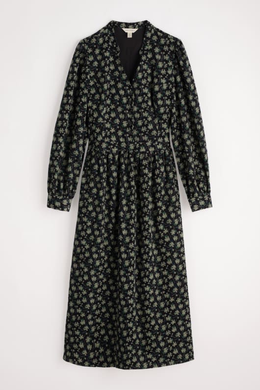 rose cottage impreso cordón vestido midi