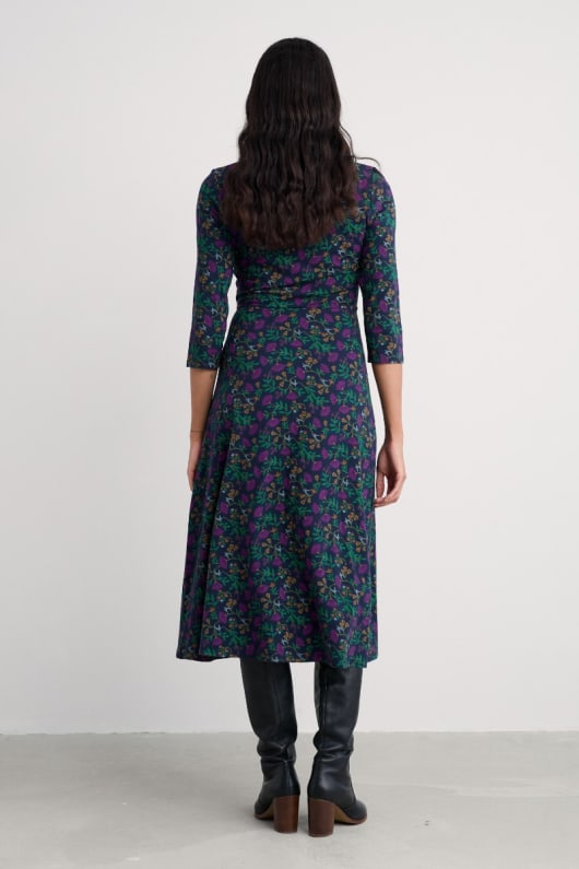 desbarbado midi de longitud vestido de jersey