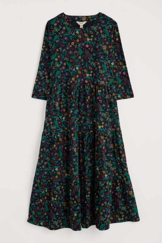 la línea de trazos niveles vestido en gots-algodón orgánico certificado jersey