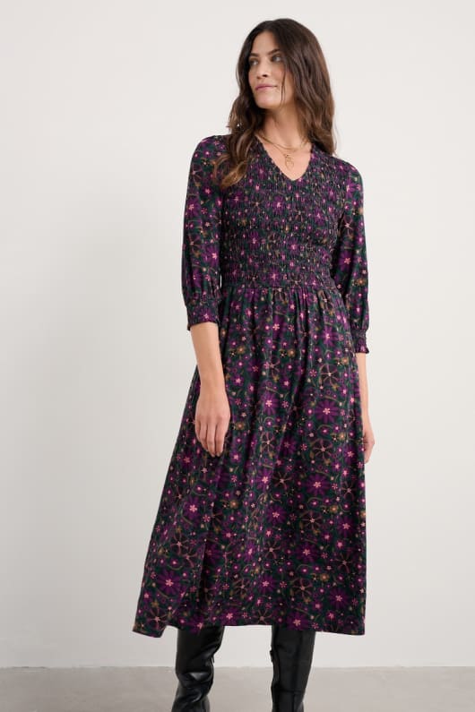 sonido del mar jersey de cuello en v vestido midi
