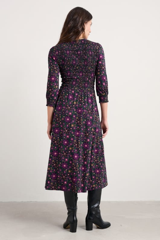 sonido del mar jersey de cuello en v vestido midi