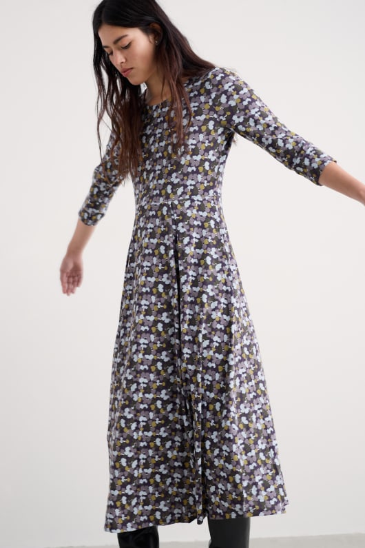 verónica vestido midi en gots-algodón orgánico certificado jersey