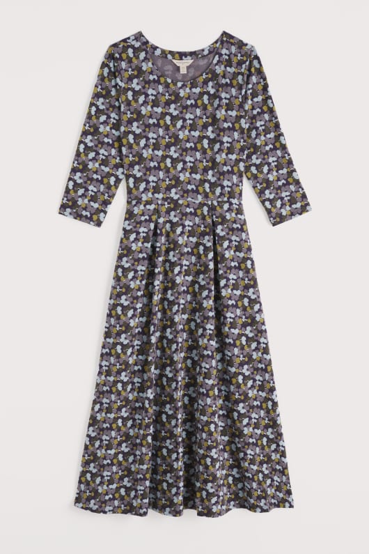 verónica vestido midi en gots-algodón orgánico certificado jersey