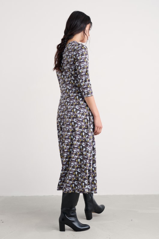 verónica vestido midi en gots-algodón orgánico certificado jersey