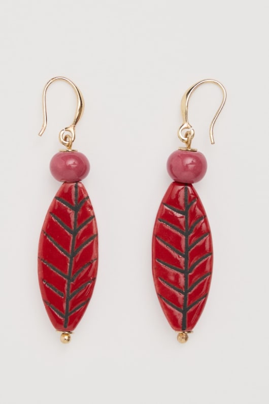 encantador de cerámica de la hoja de aretes