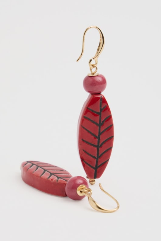 encantador de cerámica de la hoja de aretes