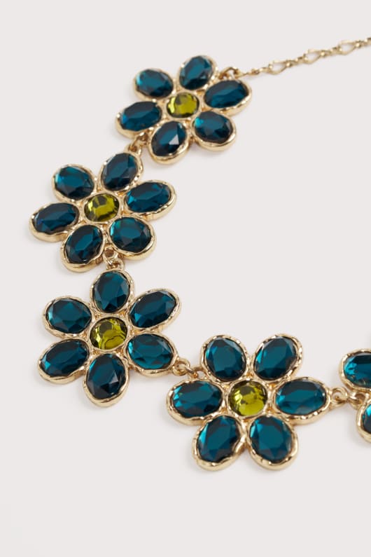 facetas de flores collar