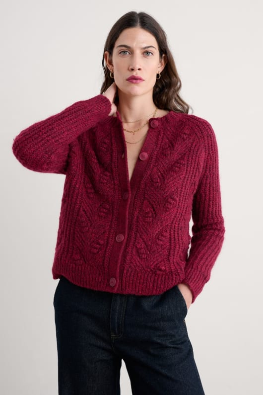 arena de cardo mohair-mezcla cardigan