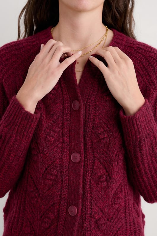 arena de cardo mohair-mezcla cardigan
