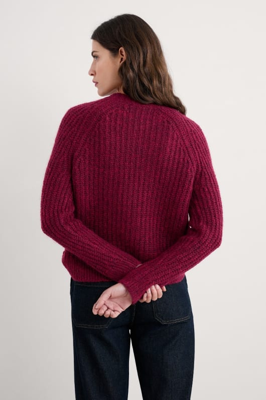 arena de cardo mohair-mezcla cardigan