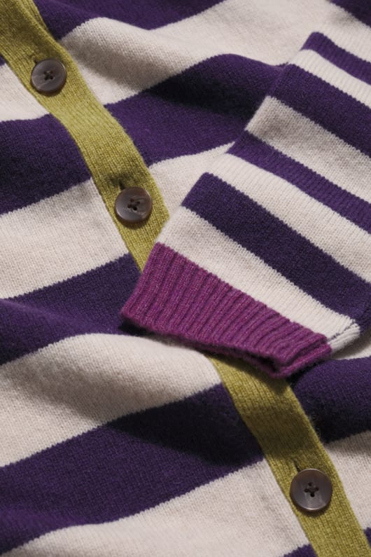 pinwell cardigan de rayas hechas con lana de oveja