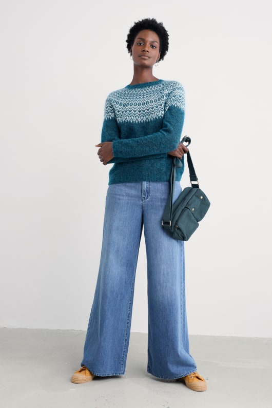 abeto de escarcha mohair-mezcla de fair isle puente