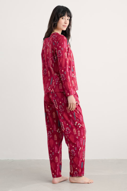puesta de sol pijamas en gots-algodón orgánico certificado jersey