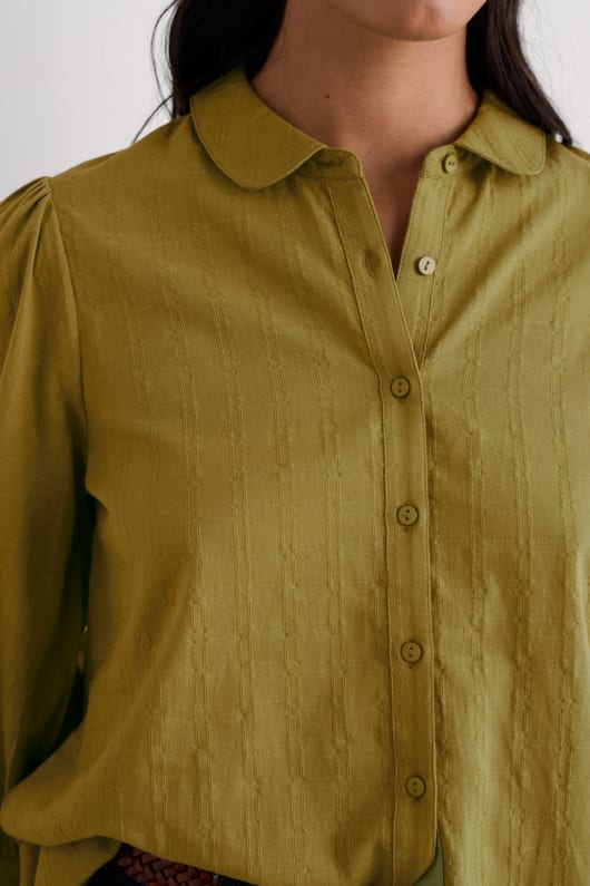 la esperanza de la cabaña de algodón orgánico de verificación de la blusa