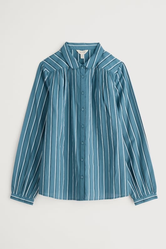 espiral de vuelo de la camisa de rayas en gots-algodón orgánico certificado