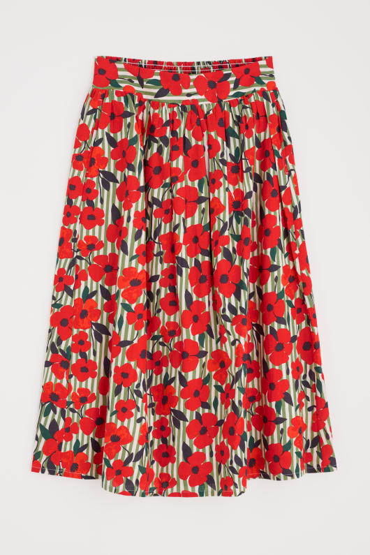 mevagissey falda midi en algodón orgánico
