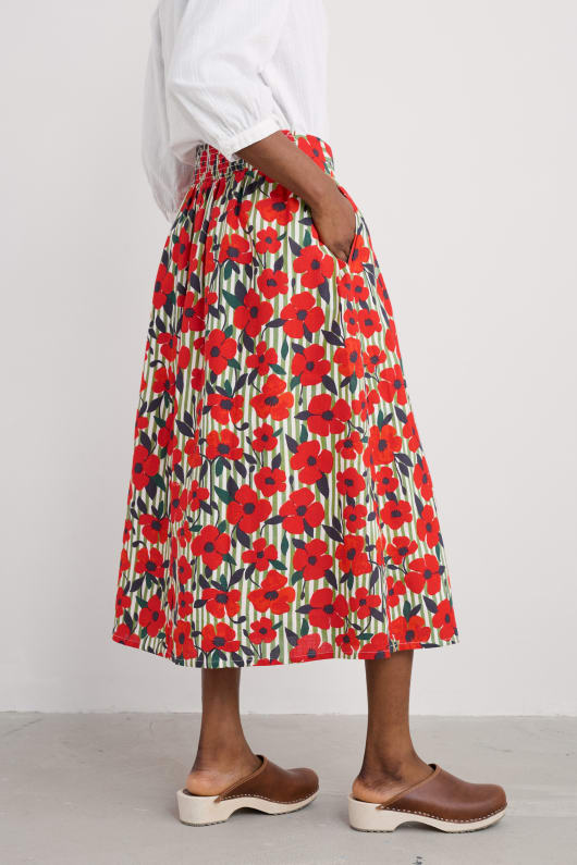mevagissey falda midi en algodón orgánico