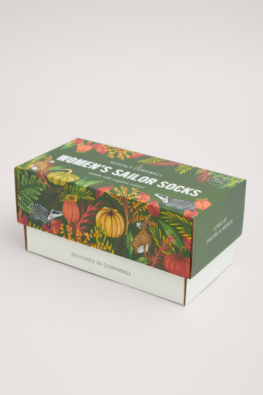 caja de regalo de 4 de fauna silvestre patrón de las mujeres de marinero calcetines