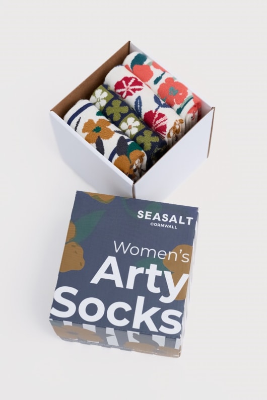 caja de regalo de 4 mujeres floral de la artillería calcetines