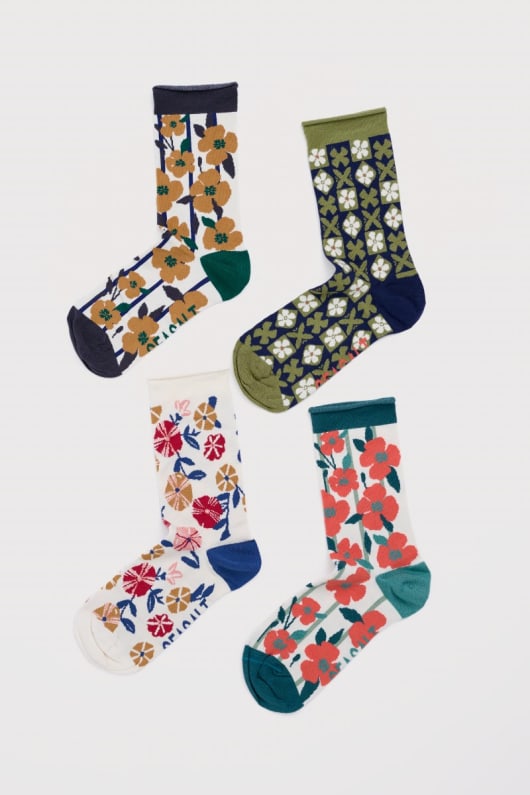 caja de regalo de 4 mujeres floral de la artillería calcetines