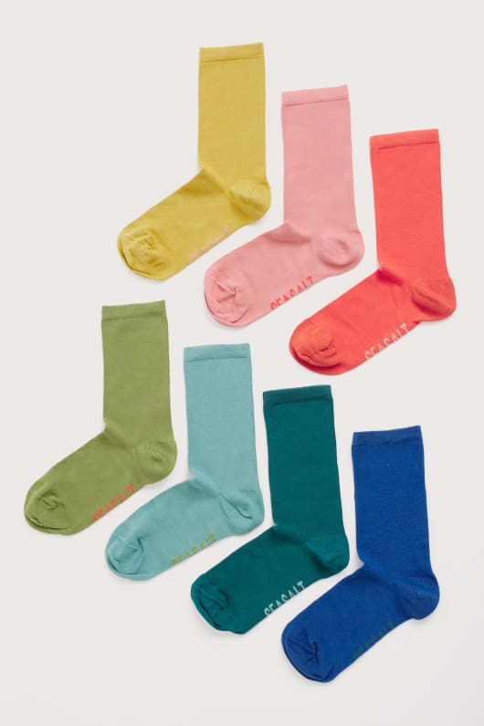 caja de regalo de 7 de mujeres arty calcetines llanura