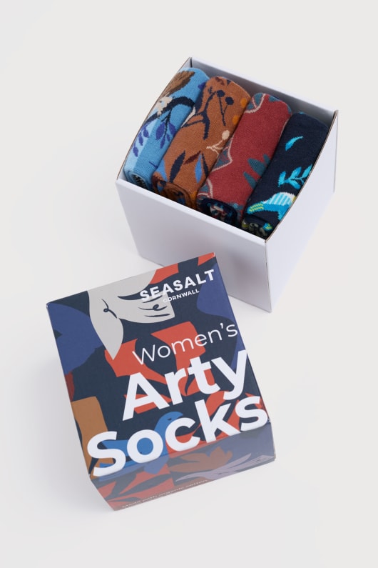 caja de regalo de 4 mujeres de la artillería de aves calcetines