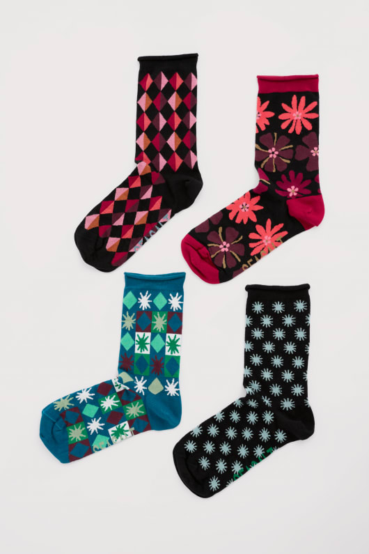 caja de regalo de 4 mujeres arty geométricas calcetines